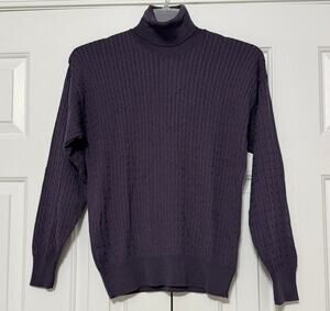 NWT Barrie Pace LTD 100% Merino Wool Turtleneck Sweater, Plum/Purple, Size L